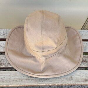Helen Kaminski 100% Cotton Wide Brim Packable Sun Hat – Tan
